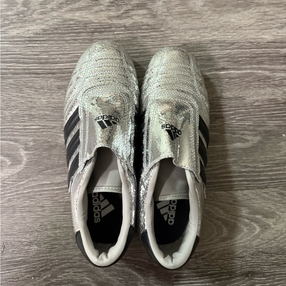 Silver adidas sneakers
